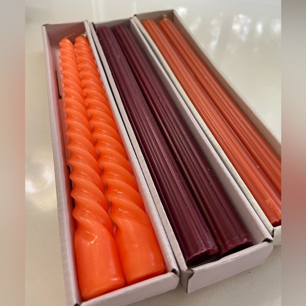 Fall taper candles twist candles and fluted candles